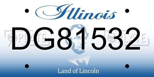 DG81532 Illinois License Plate