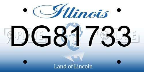 DG81733 Illinois License Plate