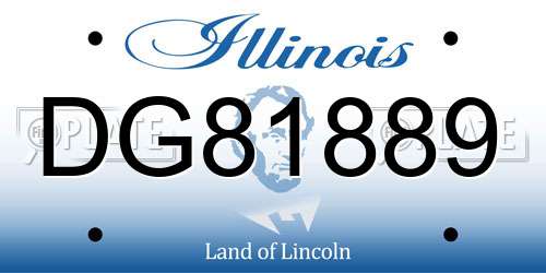 DG81889 Illinois License Plate