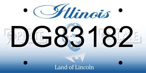 DG83182 Illinois License Plate