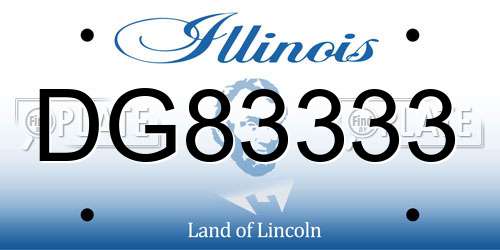 DG83333 Illinois License Plate