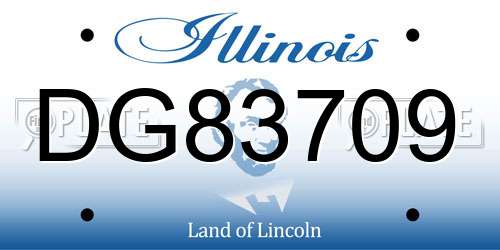 DG83709 Illinois License Plate
