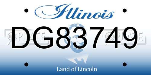 DG83749 Illinois License Plate
