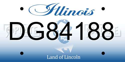 DG84188 Illinois License Plate
