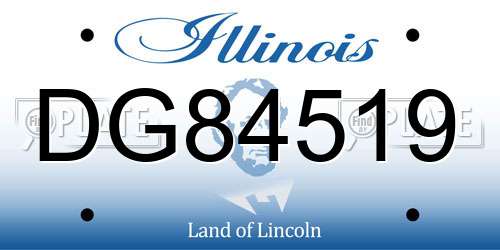 DG84519 Illinois License Plate