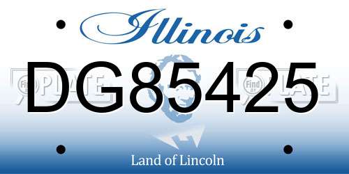 DG85425 Illinois License Plate
