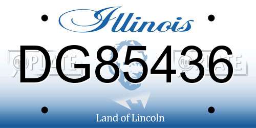 DG85436 Illinois License Plate