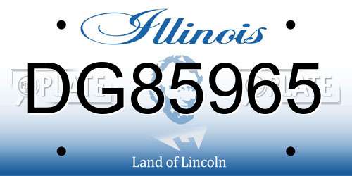 DG85965 Illinois License Plate