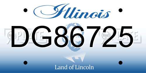 DG86725 Illinois License Plate