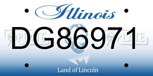 DG86971 Illinois License Plate