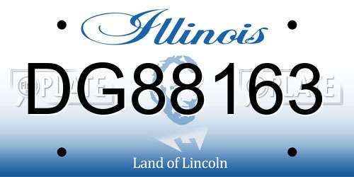 DG88163 Illinois License Plate