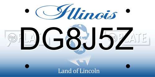 DG8J5Z Illinois License Plate
