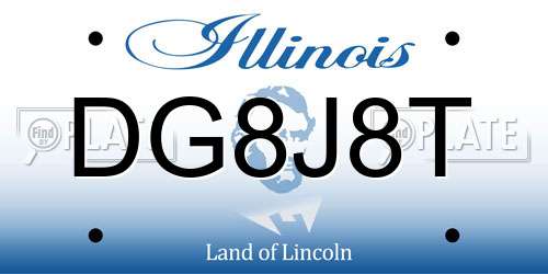 DG8J8T Illinois License Plate