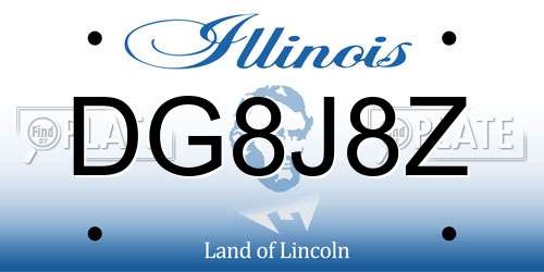 DG8J8Z Illinois License Plate