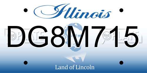 DG8M715 Illinois License Plate