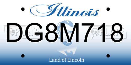 DG8M718 Illinois License Plate