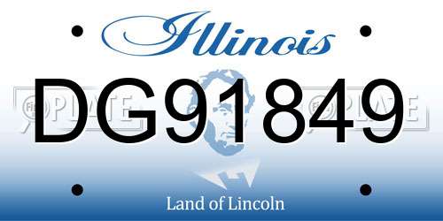DG91849 Illinois License Plate