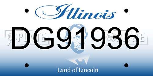 DG91936 Illinois License Plate