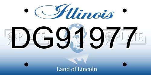 DG91977 Illinois License Plate