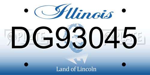 DG93045 Illinois License Plate