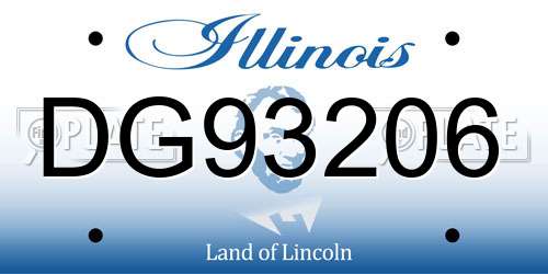DG93206 Illinois License Plate