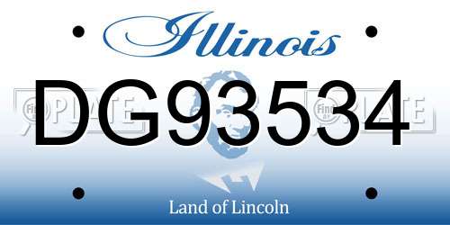 DG93534 Illinois License Plate