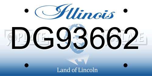 DG93662 Illinois License Plate