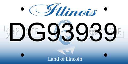 DG93939 Illinois License Plate