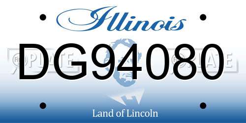 DG94080 Illinois License Plate