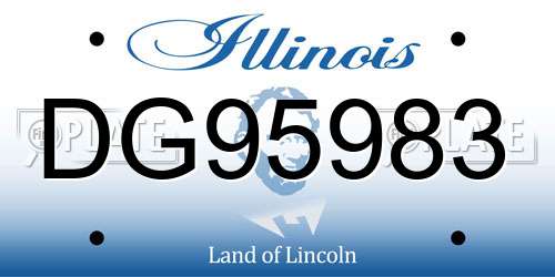 DG95983 Illinois License Plate