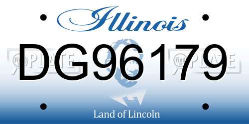 DG96179 Illinois License Plate