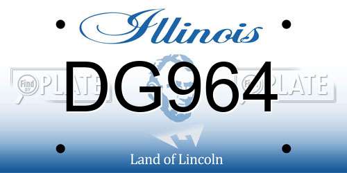 DG964 Illinois License Plate