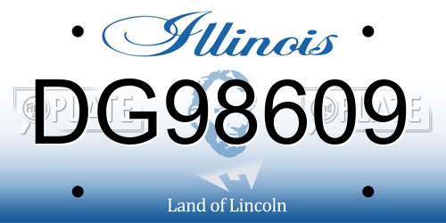 DG98609 Illinois License Plate