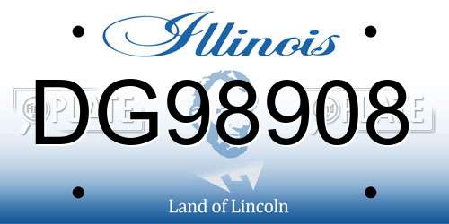 DG98908 Illinois License Plate