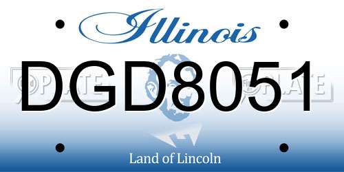 DGD8051 Illinois License Plate