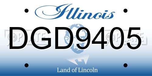 DGD9405 Illinois License Plate