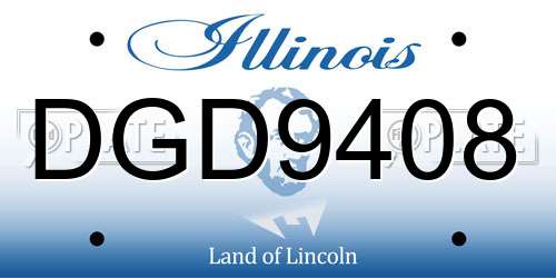 DGD9408 Illinois License Plate
