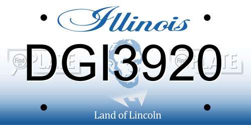 DGI3920 Illinois License Plate
