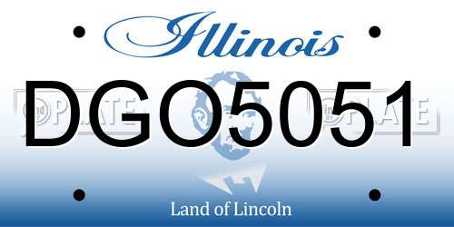 DGO5051 Illinois License Plate