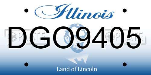 DGO9405 Illinois License Plate