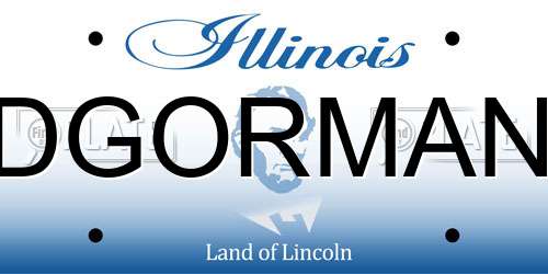 DGORMAN Illinois License Plate