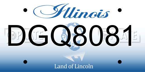 DGQ8081 Illinois License Plate