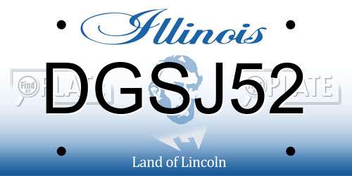 DGSJ52 Illinois License Plate