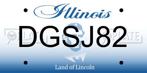 DGSJ82 Illinois License Plate