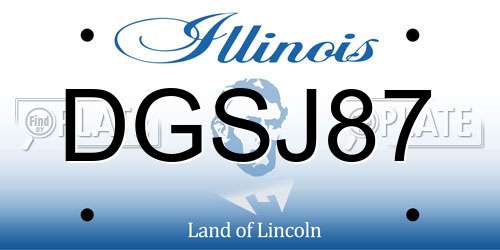 DGSJ87 Illinois License Plate