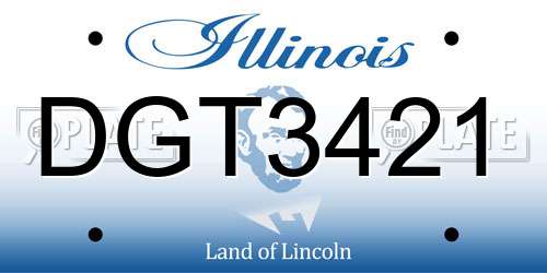 DGT3421 Illinois License Plate
