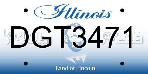 DGT3471 Illinois License Plate