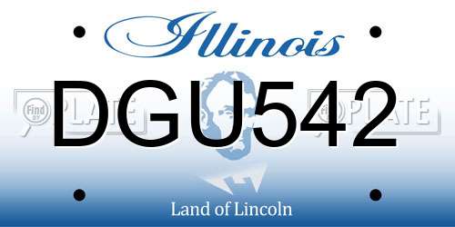 DGU542 Illinois License Plate