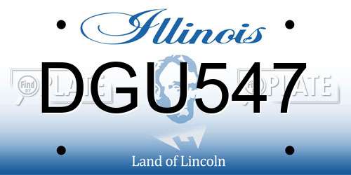 DGU547 Illinois License Plate