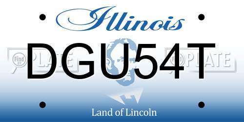 DGU54T Illinois License Plate